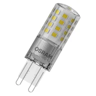 Żarówki LED - Żarówka LED PIN firmy OSRAM wykonana z przezroczystego tworzywa sztucznego, o mocy 4,4 W i strumieniu świetlnym 600 lm, o ciepłej białej barwie światła 2700 K, wielokolorowa, z trzonkiem G9, CRI 80, EEK D, z możliwością ściemniania. - miniaturka - grafika 1