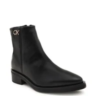 Botki damskie - Calvin Klein Skórzane botki - miniaturka - grafika 1
