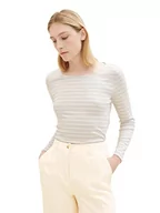Koszule damskie - Damska koszula z długimi rękawami w paski TOM TAILOR, 32396-szaro-biały pasek, XS - miniaturka - grafika 1