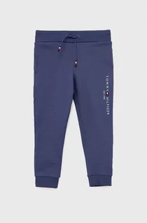 Spodnie damskie - Tommy Hilfiger spodnie bawełniane dziecięce kolor fioletowy z aplikacją - grafika 1