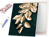 Malowanie po numerach - Malowanie po Numerach Nowoczesny Obraz Złoty Liść / beliart - miniaturka - grafika 1