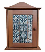 Szafki na klucze - Szafka na klucze jasnobrązowa portugalskie kafelki - miniaturka - grafika 1