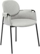 Krzesła - Malodesign Krzesło welurowe z podłokietnikami fotel EVORA - szary - miniaturka - grafika 1