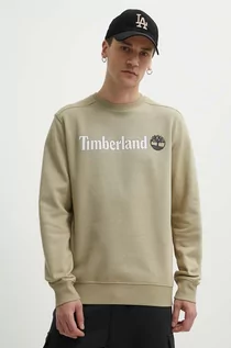 Bluzy męskie - Timberland bluza męska kolor zielony z nadrukiem TB0A5UJYDH41 - grafika 1