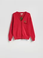 Swetry damskie - Reserved - Kardigan z wełną - bordowy - miniaturka - grafika 1