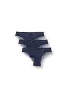 Biustonosze - Pretty Polly Damski biustonosz Lola Plunge, Niebieski (Midn Midnight), 75D - miniaturka - grafika 1