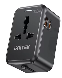 Ładowarka sieciowa podróżna Unitek EU/US/UK/AUS PD 20 W (P1120ABK01) - Ładowarki do telefonów - miniaturka - grafika 1