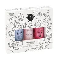 Kosmetyki kąpielowe dla dzieci - Nailmatic SET Kids Mermaid zestaw lakierów do paznokci Dolly + Sissi + Merlin 3 szt. - miniaturka - grafika 1