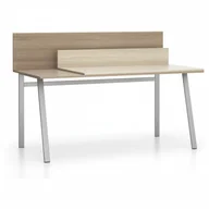 Stoły i stoliki do biura - B2B Partner Stół biurowy roboczy SINGLE LAYERS, blat przesuwny, z przegrodami, dąb naturalny / dąb bejcowany 611556 - miniaturka - grafika 1