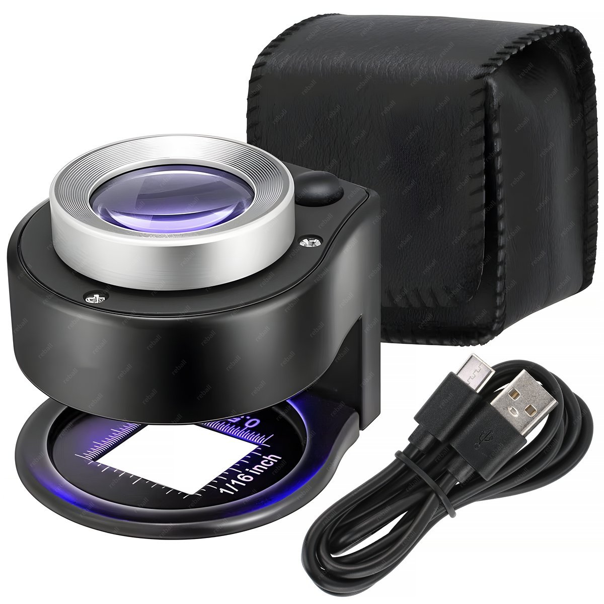 LUPA JUBILERSKA NUMIZMATYCZNA MIKROSKOP SZKŁO POWIĘKSZAJĄC 30X USB-C LED UV