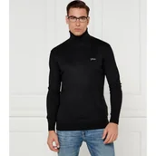 Swetry męskie - GUESS Golf EBENEZER | Slim Fit | z dodatkiem jedwabiu - miniaturka - grafika 1