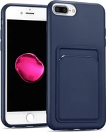 Etui i futerały do telefonów - Etui na telefon komórkowy Apple iPhone 7 Plus / 8 Plus silikonowe etui ochronne z kieszenią na kartę Slim Wallet Case, niebieskie - miniaturka - grafika 1