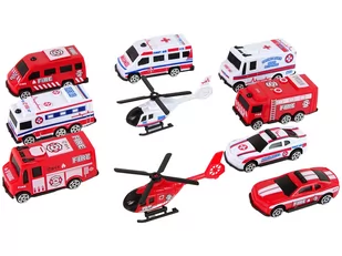 Zestaw Autek Resoraki Pojazdy Straż Pożarna Ambulans - Samochody i pojazdy dla dzieci - miniaturka - grafika 4