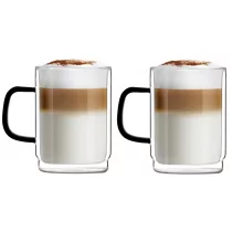 Vialli Design Komplet 2 szklank z podwójną ścianką Carbon 350 ml 8562 28562 + - Szklanki - miniaturka - grafika 1