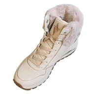 Botki damskie - Skechers Damskie buty UNO Rugged Fall Shimmer Botki, Naturalne, 34 EU, naturalny, 38.5 EU - miniaturka - grafika 1