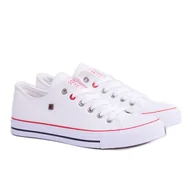Trampki męskie - Big Star Niskie Męskie Białe Trampki T174102 - miniaturka - grafika 1