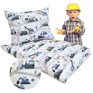 Komplet Pościeli Dziecięcej 90x120 + 50x60 Koparki Niebieskie Nowe 100% Bawełna Polski Producent - Pościel dla dzieci Komplet Pościeli Dziecięcej 90x120 + 50x60 Koparki Niebieskie Nowe 100% Bawełna Polski Producent - Pościel dla dzieci - miniaturka - grafika 1