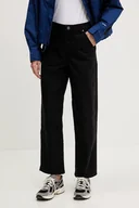 Spodnie sportowe damskie - The North Face spodnie bawełniane Cedar Canvas Work kolor czarny proste high waist NF0A8B9DJK31 - miniaturka - grafika 1