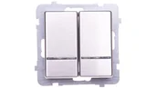 Wyłączniki światła i elektryczne - Ospel Włącznik podwójny z podświetleniem SONATA stalowy - miniaturka - grafika 1