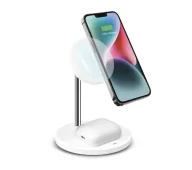 Ładowarki do telefonów - SBS 2w1 15W MagSafe Biały - miniaturka - grafika 1