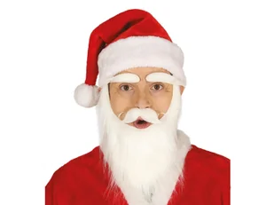 Czapka Mikołaja pluszowa z pomponem - 1 szt. - Pozostałe akcesoria świąteczne - miniaturka - grafika 1
