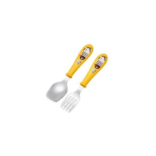 Sztućce dla dzieci stalowe w etui INFANT - żółte / Cuitisan - Sztućce dla dzieci - miniaturka - grafika 1
