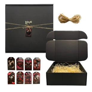 KARTON OZDOBNY OPAKOWANIE PREZENTOWE NA WALENTYNKI UPOMINKOWE PUDEŁKO NA PREZENT WALENTYNKOWY 32x32 - Zestawy upominkowe - miniaturka - grafika 1