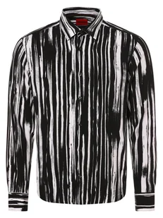 HUGO Koszula męska Mężczyźni Slim Fit wiskoza czarny|wielokolorowy wzorzysty, M - Koszule męskie - miniaturka - grafika 1