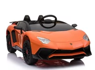 Pojazdy elektryczne dla dzieci - Super-Toys ORYGINALNE LAMBORGHINI AVENTADOR PEŁNA OPCJA MIĘKKIE KOŁA MIĘKKIE SIEDZENIE/BDM0913 BDM-0913-POMARAŃCZOWY - miniaturka - grafika 1