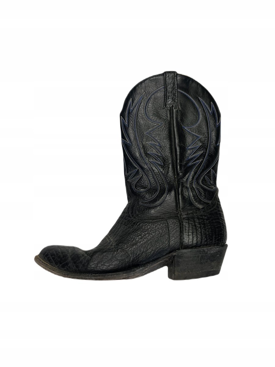 Wsuwane czarne eleganckie kowbojki męskie 42,5