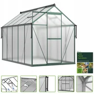 Szklarnie ogrodowe - Szklarnia Ogrodowa Poliwęglan Duża Slide-In 303x183cm Zielona UV - miniaturka - grafika 1