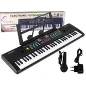 Instrumenty muzyczne dla dzieci - Leantoys Keyboard MQ-6112 M+ mikrofon i uchwyt na nuty - miniaturka - grafika 1