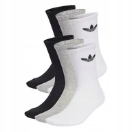 Skarpetki damskie - ADIDAS SKARPETY TREFOIL CREW 6-PACK IJ5620 r S - miniaturka - grafika 1