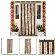 Zasłony - The Living Store Zasłona przeciw owadom szenilowa beżowo-jasnobrązowa 90x220 cm - miniaturka - grafika 1