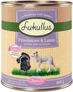 Mokra karma dla psów - Lukullus Junior, serca indycze z jagnięciną - 6 x 800 g - miniaturka - grafika 1