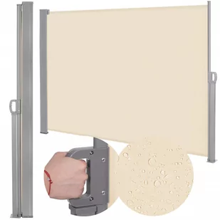 Markiza boczna tarasowa 300x200 cm roleta na balkon przesuwana osłona jasnobeżowa - Markizy - miniaturka - grafika 1