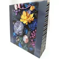 Opakowania i torebki na prezenty - Torebka ozdobna matowa 35x37x12cm ciemne kwiaty - miniaturka - grafika 1