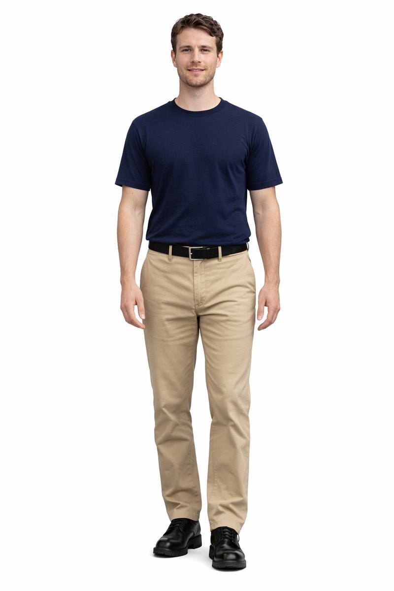 CALVIN KLEIN BEŻOWE SPODNIE CHINOS Z PASKIEM BAWEŁNA 34/32 1I1D