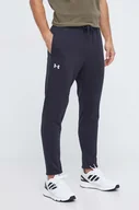 Spodnie męskie - Under Armour spodnie dresowe kolor czarny gładkie - miniaturka - grafika 1