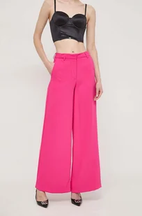 Silvian Heach spodnie damskie kolor różowy szerokie high waist - Spodnie damskie - miniaturka - grafika 1