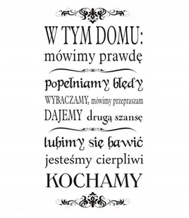 Napis na ścianę naklejka 150x75cm wybór koloru cytat - W tym domu - 174 - Naklejki na ścianę - miniaturka - grafika 1