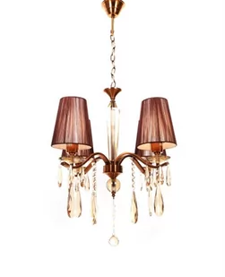 Lumina Deco Deco KLASYCZNY ŻYRANDOL KRYSZTAŁOWY MOSIĘŻNY ALESSIA W4 LDP 1726-4 (MD) - Lampy sufitowe - miniaturka - grafika 1