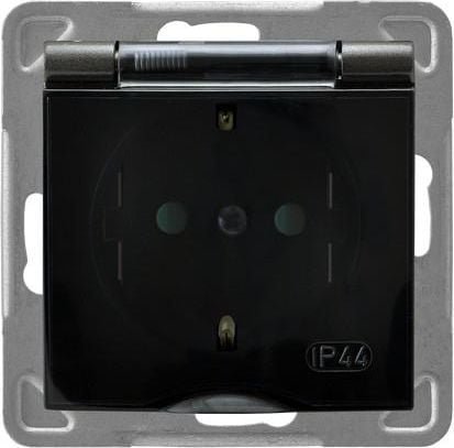 Ospel Gniazdo Impresja bryzgoszczelne schuko z przesłonami antracyt GPH-1YSP/m/50/d