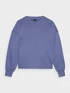 Bluzy sportowe damskie - Damska bluza dresowa nierozpinana bez kaptura 4F 4FWAW24TSWSF1342 - niebieska - miniaturka - grafika 1