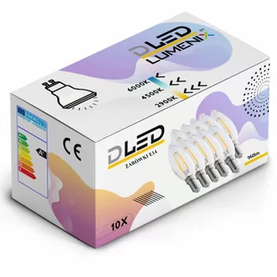 10X Żarówka E14 Led Filament 8W Neutralna Świeczka - Żarówki LED - miniaturka - grafika 1
