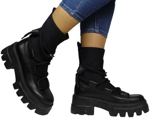 Trzewiki Stylowe Karino 4491 076P Czarny L Skóra Naturalna_TN - KARINO - Botki damskie - miniaturka - grafika 1