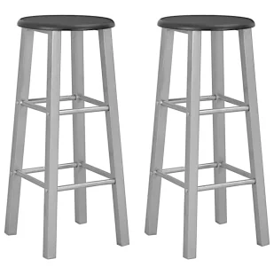 Srebrne metalowe dwa stołki barowe W2-Z65 - Taborety i hokery - miniaturka - grafika 1