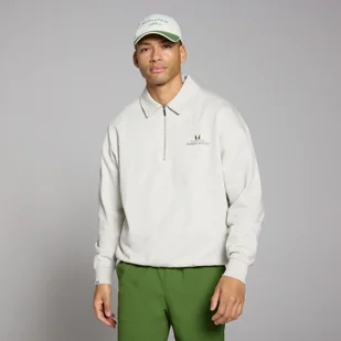 Męska bluza z kołnierzykiem i suwakiem ¼ z kolekcji Lifestyle MP – Grey Marl - XS - Bluzy męskie - miniaturka - grafika 1