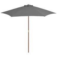 Parasole ogrodowe - vidaXL Parasol ogrodowy na drewnianym słupku, 270 cm, antracytowy - miniaturka - grafika 1