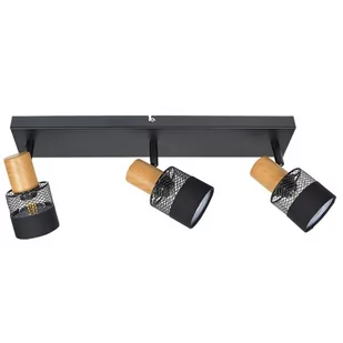 Coletta lampa sufitowa (spot) 3-punktowa czarna/jasny orzech SPL-90110-3 - Lampy sufitowe - miniaturka - grafika 1